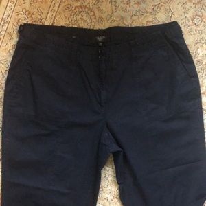 TALBOTS Size 22W HERITAGE Cotton Stretch Multi-Pocket Pant Casual Navy $98 NEW